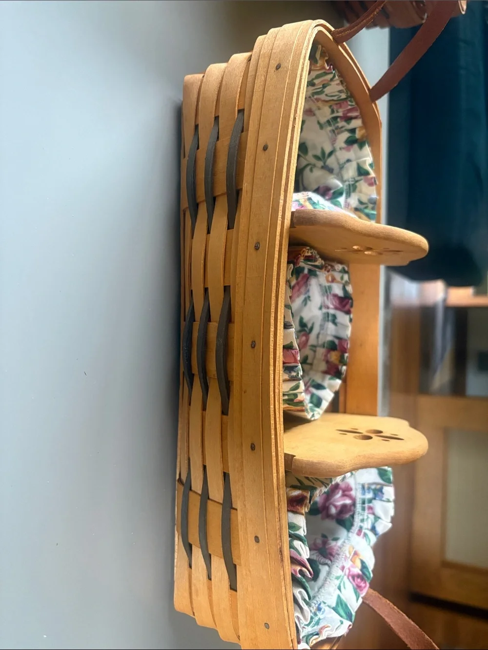 Longaberger Oval Woven Wall Baskets with Red and Black Accents, All 4 baskets!